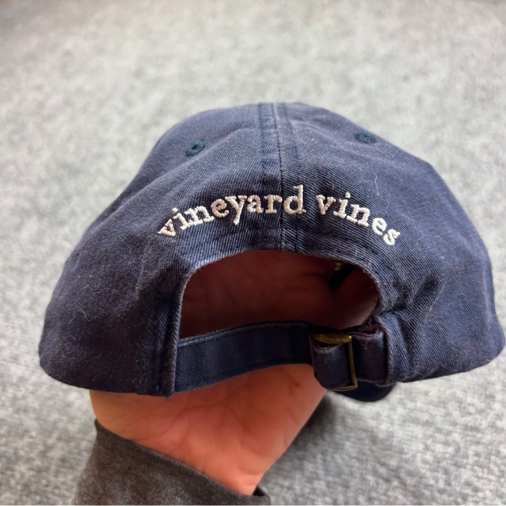 VINEYARD VINES Navy Blue Pink Whale Logo Baseball Cap Adjustable Hat One Size - Picture 5 of 5